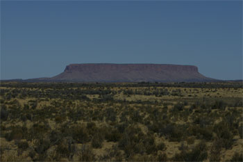 Nope it's another rock on the way to see Uluru called Mt Connor in Central Australia thanks Matt Hutchinson.