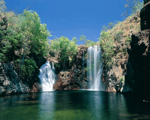 Florence Falls with a group of adventure seekers