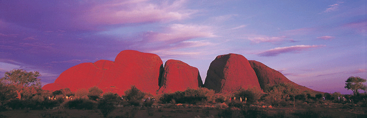 Kata Tjuta  last time known as the Olgas to locals is really a amazing sight with the sun on it.