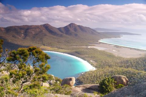 Freycinet National Park. climb to the summit of Mt Amos or join the walk to Wineglass Bay