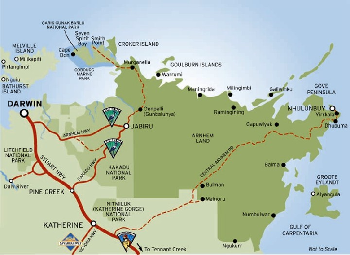 Map of a portion of the Top End of Australia 
