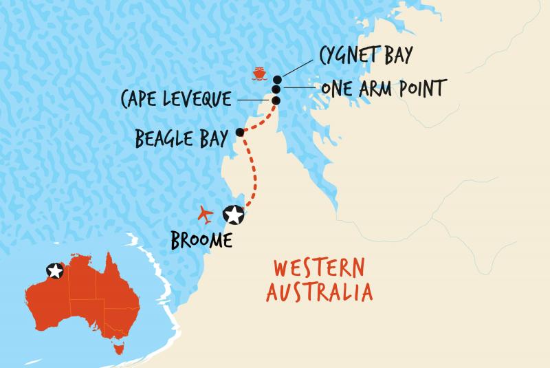 Map f our 2 Day Cape Leveque and Kimberley Coast - Broome to Broome