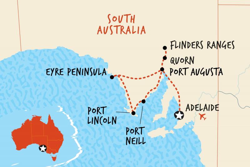 Map of this tour eyre-peninsula-overland