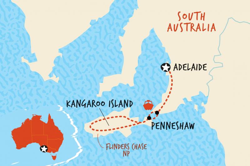 Kangaroo island tour map